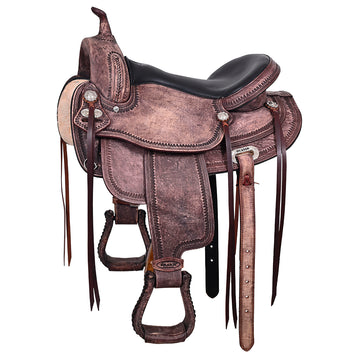 HILASON Western Horse Saddle American Leather Flex Tree Trail & Pleasure Antique Brown